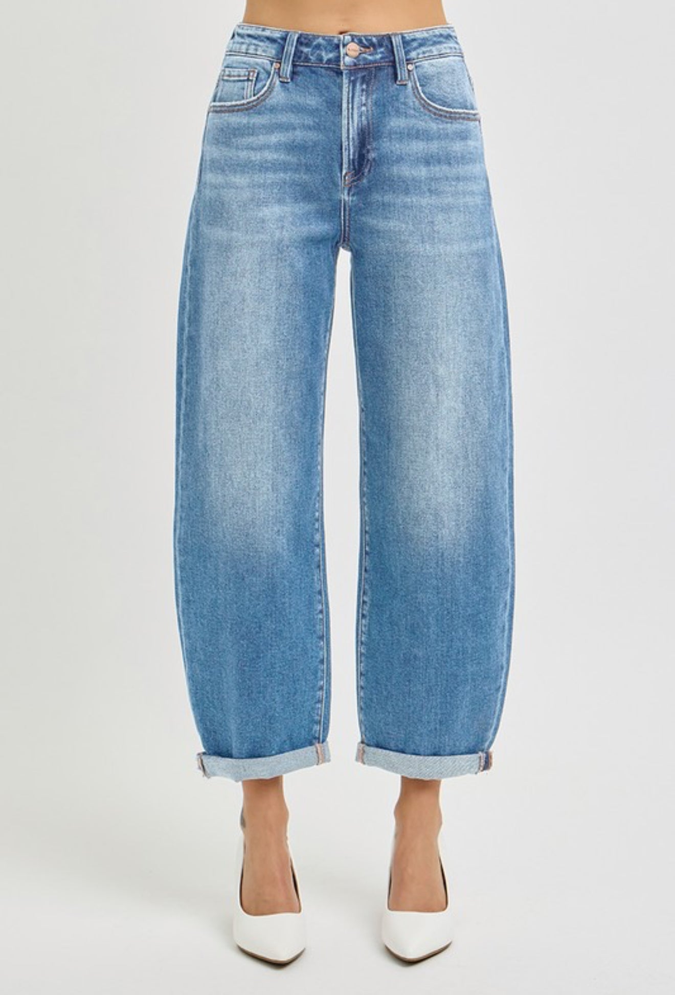 Risen High Rise Barrel Jean